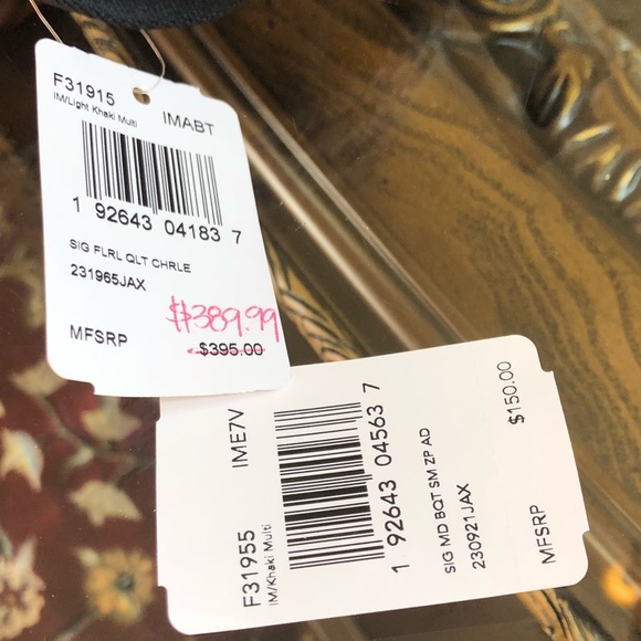 2pcs authentic Coach floral quilted backpack+walle - Picture 4 of 8